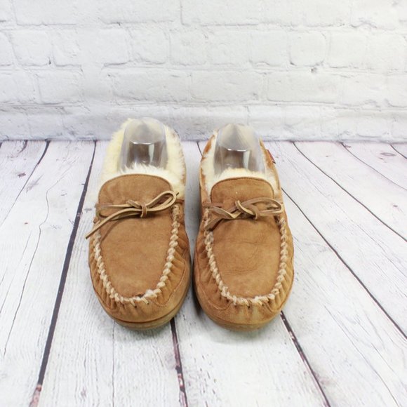 LL BEAN Brown Suede Wicked Good Original Moccasin Slippers Size 10 M - Picture 5 of 9